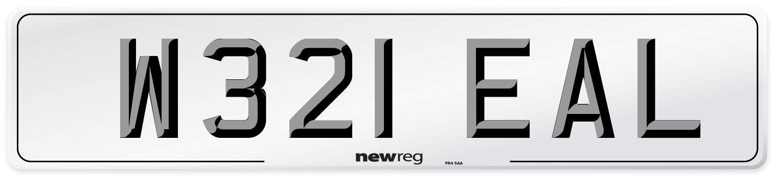 W321 EAL Number Plate from New Reg